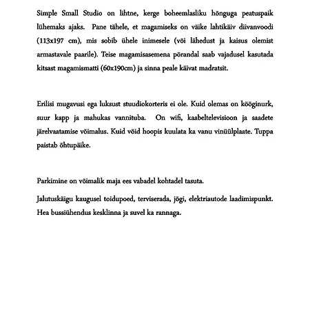 Apartment Simple Small Pärnu